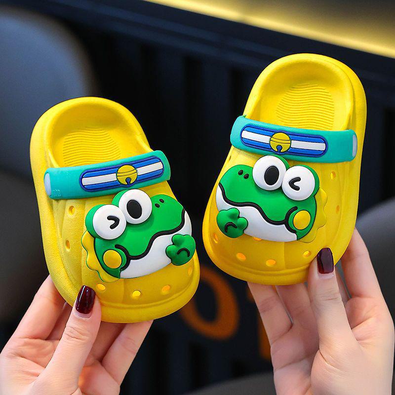 Летние детские домашние тапочки с рисунком из мультфильмов, нескользящие, мягкие