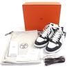 Excellent HERMES High cut sneakers inject White black leather mens 43.5 Used
