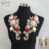 Three-Dimensional Flower-Dipped Embroidered Lace Collar Pair Of Flower Imitation Pearl Mesh Lace Lace Women'S Clothing Accessories