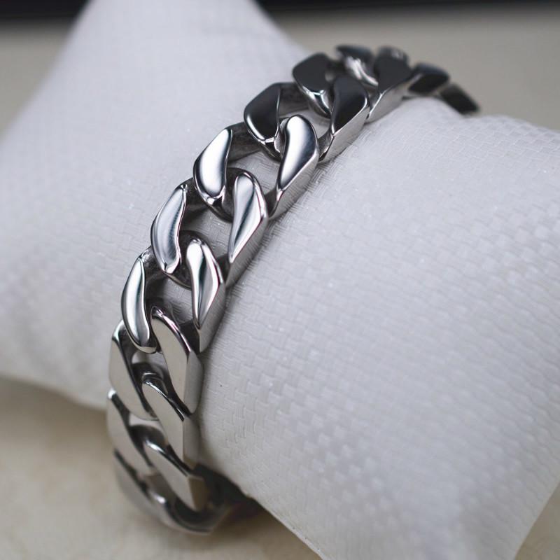 Широкий браслет из титановой стали, унисекс