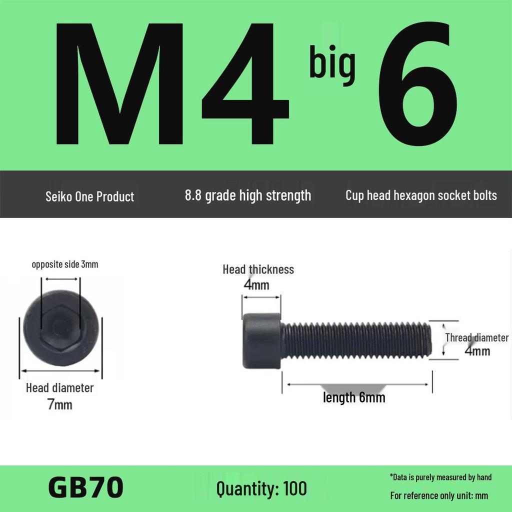 8.8 High-Strength Socket Head Cap Screw Bolt (M4-M16)