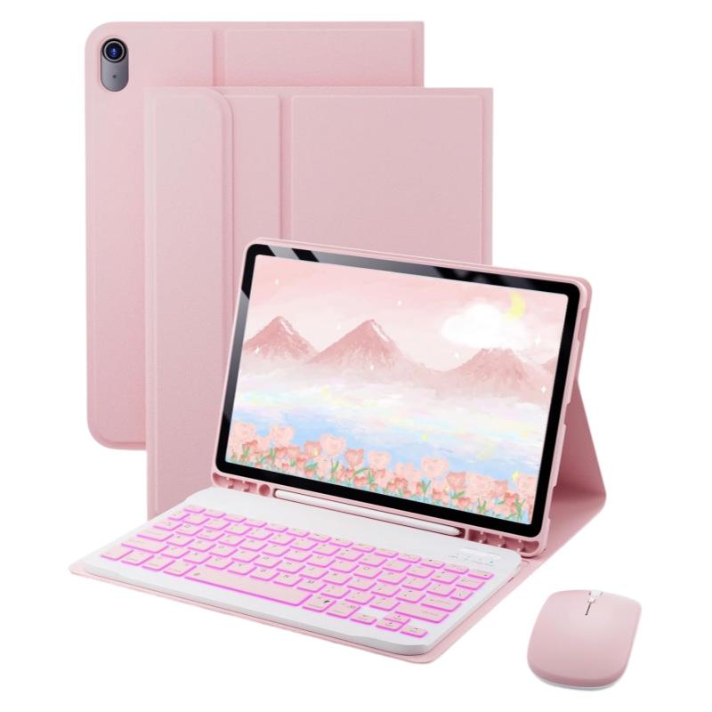 Защитный чехол с Bluetooth-клавиатурой с подсветкой для iPad 11-го поколения A16 / 10-го поколения 10,9 дюйма