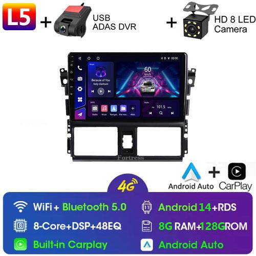 Для TOYOTA VIOS GEN 3 Yaris 2013 - 2016 Автомобильный радиоприемник Android Автомобильный мультимедийный плеер Навигация GPS Carplay Экран Авто Стерео