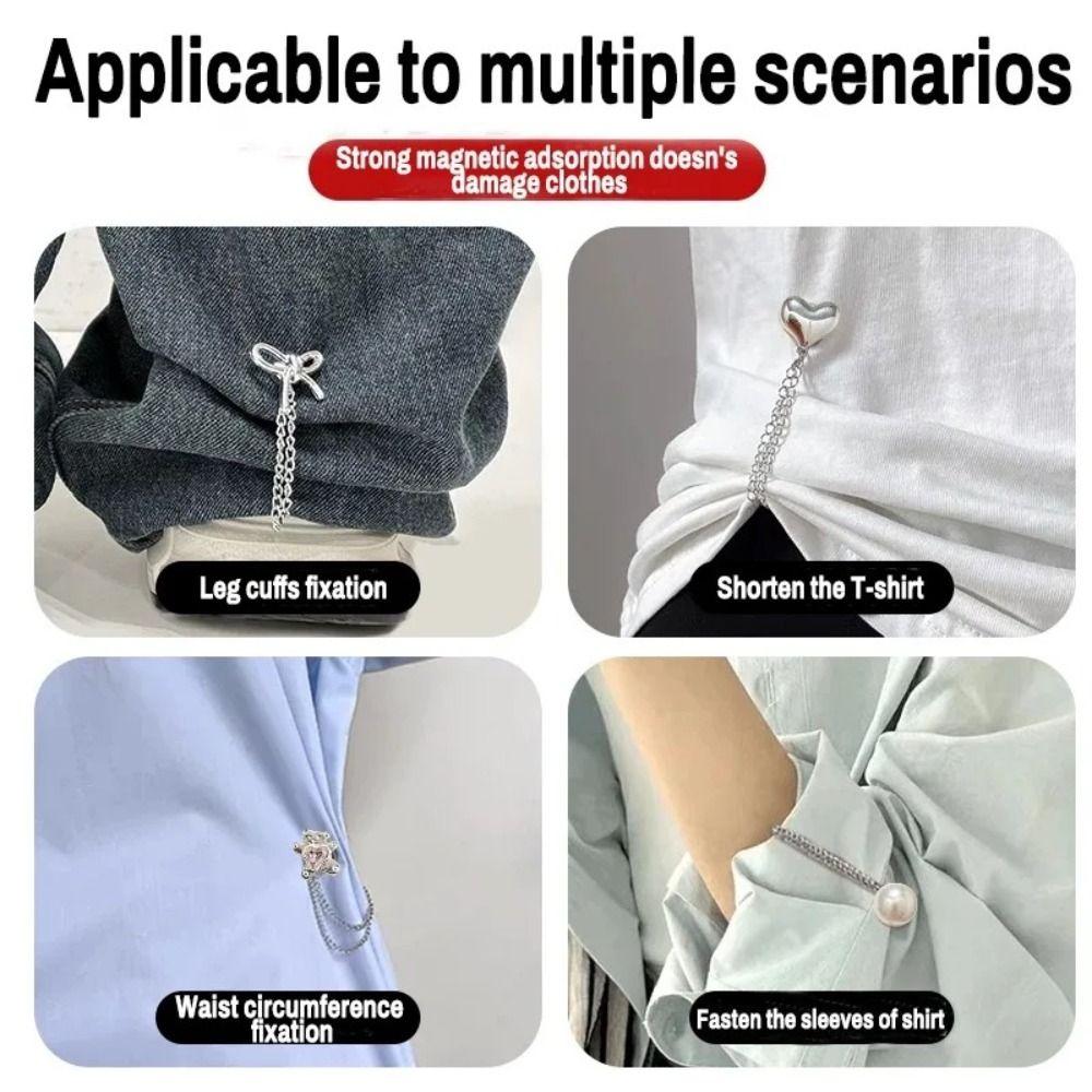 Non-hole Magnetic Clothing Clip Zinc Zinc Alloy Leg Cuff Fixing Pin Clothing Accessories