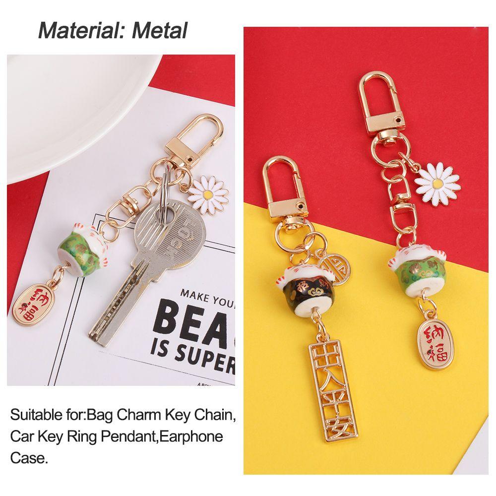 Fashion Cute Car Bag Pendant Fortune Cat Cartoon Japanese Lucky Cat Keychain