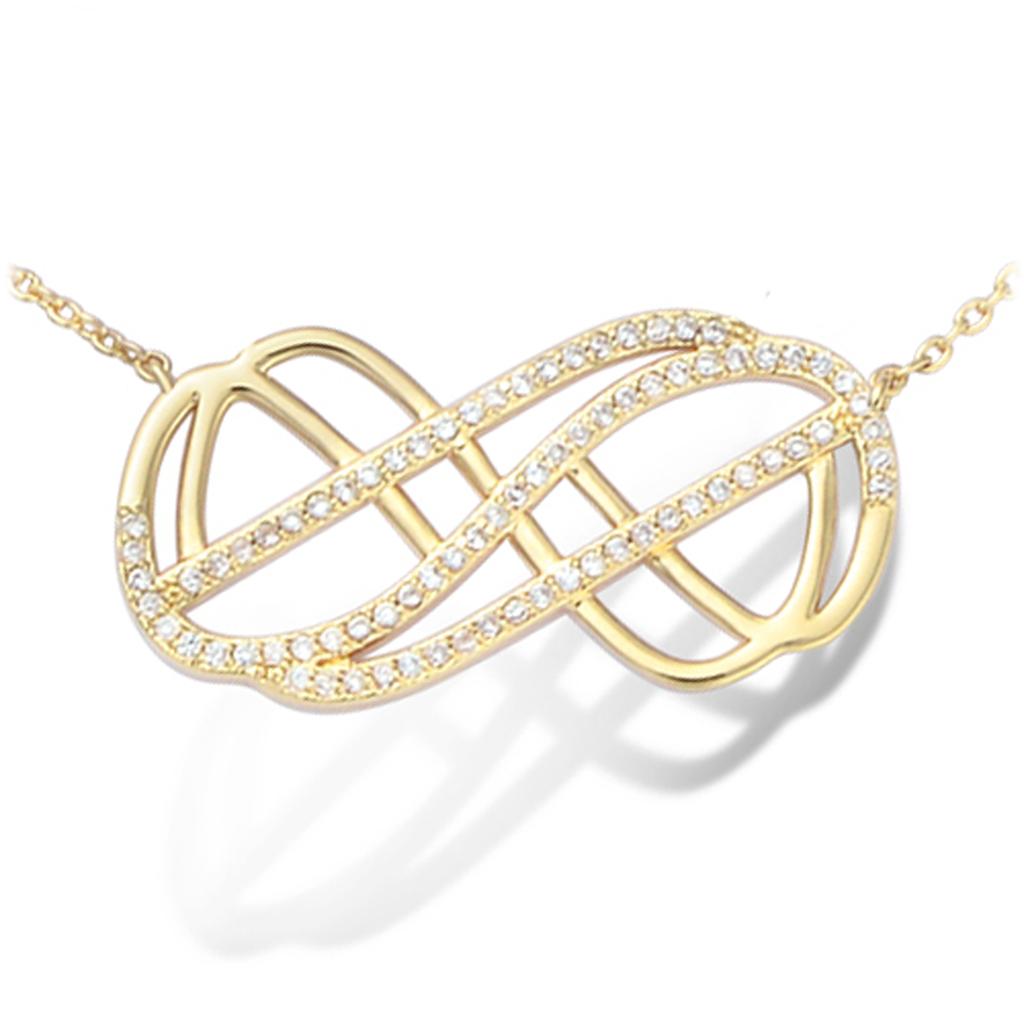 Les Trésors De Lily [L4592] - Gold-Plated 'Infini' White Gold Necklace - 30x15 Mm