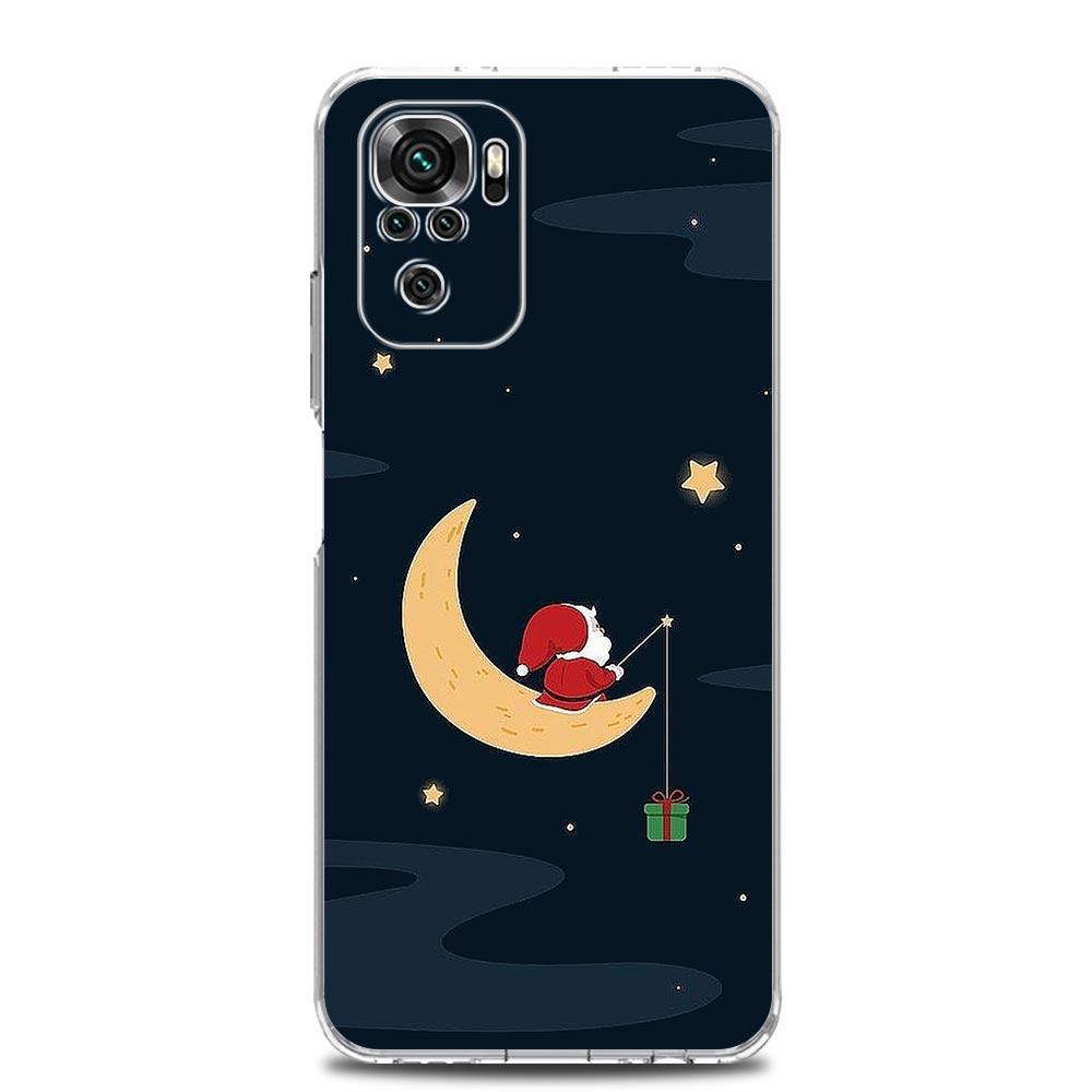 Рождественский чехол для телефона Санта-Клауса для Xiaomi Redmi Note 13 12 5G 9S 9 8 10 11 Pro Plus 4G 9T 13C 12C10C 9C 9A 7 Прозрачная крышка