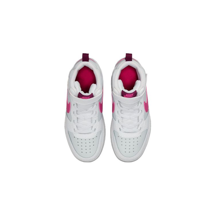 Nike Детские кроссовки Court Borough Mid 2 PS Pure Platinum Pink Prime White Sangria CD7783-006