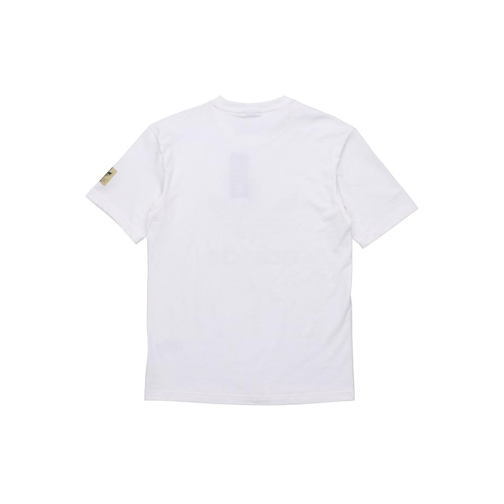 Adidas Originals Trefoil Metallic Logo Print Short Sleeve T-Shirt Men Tops White GT4371