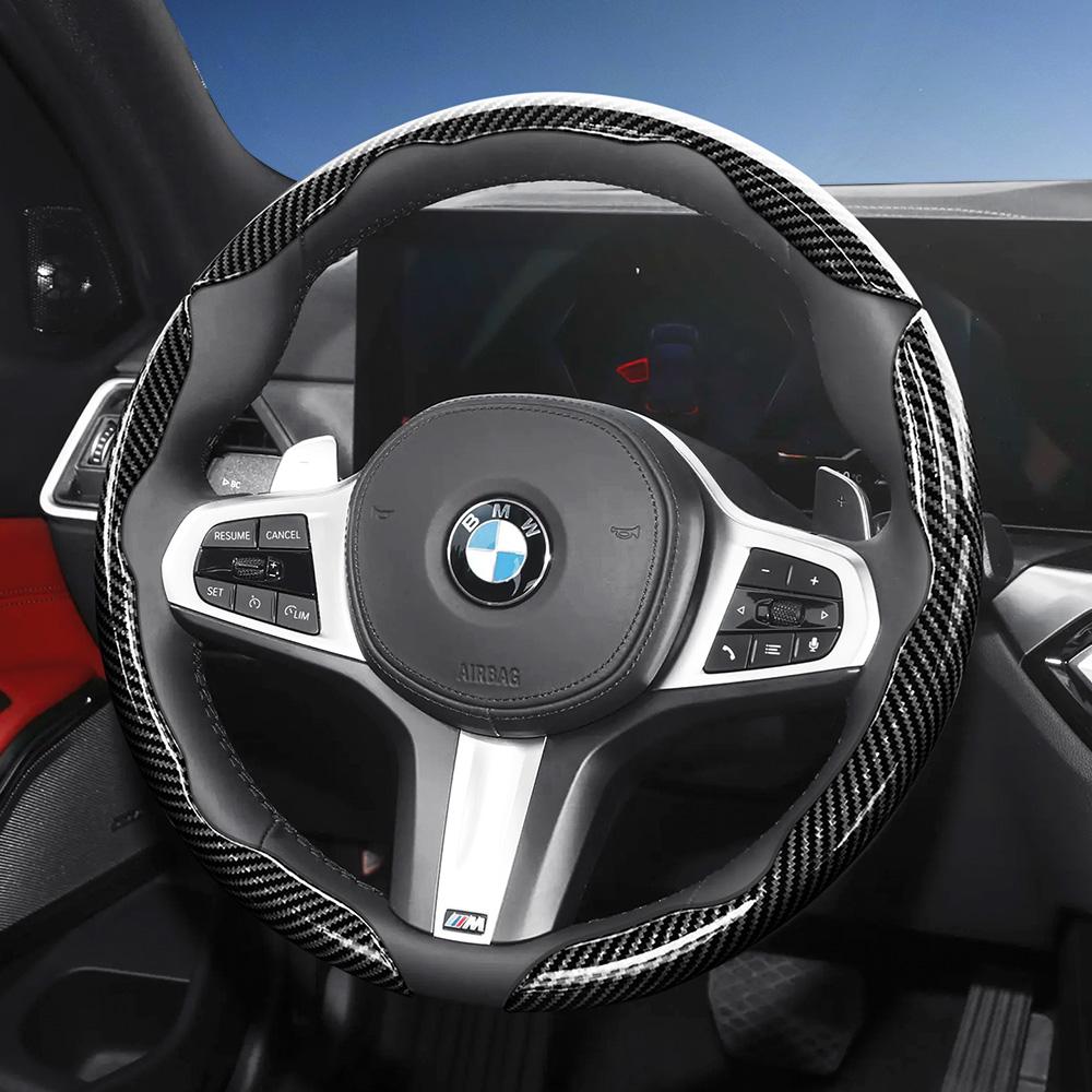 BBJA8 Suitable for Bmw Carbon Fiber Texture Steering Wheel Cover with Segmented Quick-Release Design, Durable, for X3 3 5 2 4 1 7 8 Serie