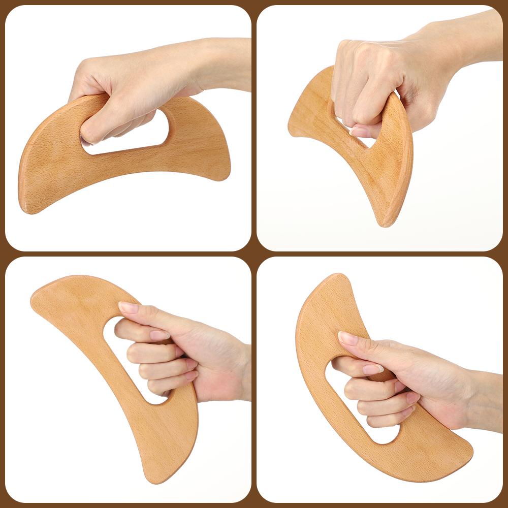 1PCS Wooden Gua Sha Massage Tool Anti Cellulite Massager Wood Therapy Lymphatic Drainage Paddle Body Shaping Muscle Relaxation