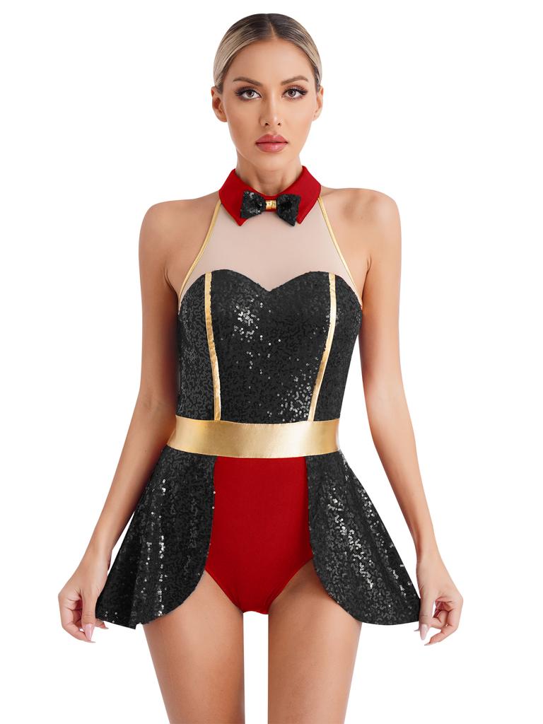 Хэллоуин сценический костюм клоун косплей смокинг боди с блестками юбка трико бал-маскарад вечерние цирк костюм манежа