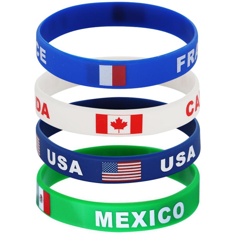 2026 FIFA World Cup Silicone Wristband Mexico USA Canada Flag Sports Wristband 3-Pack