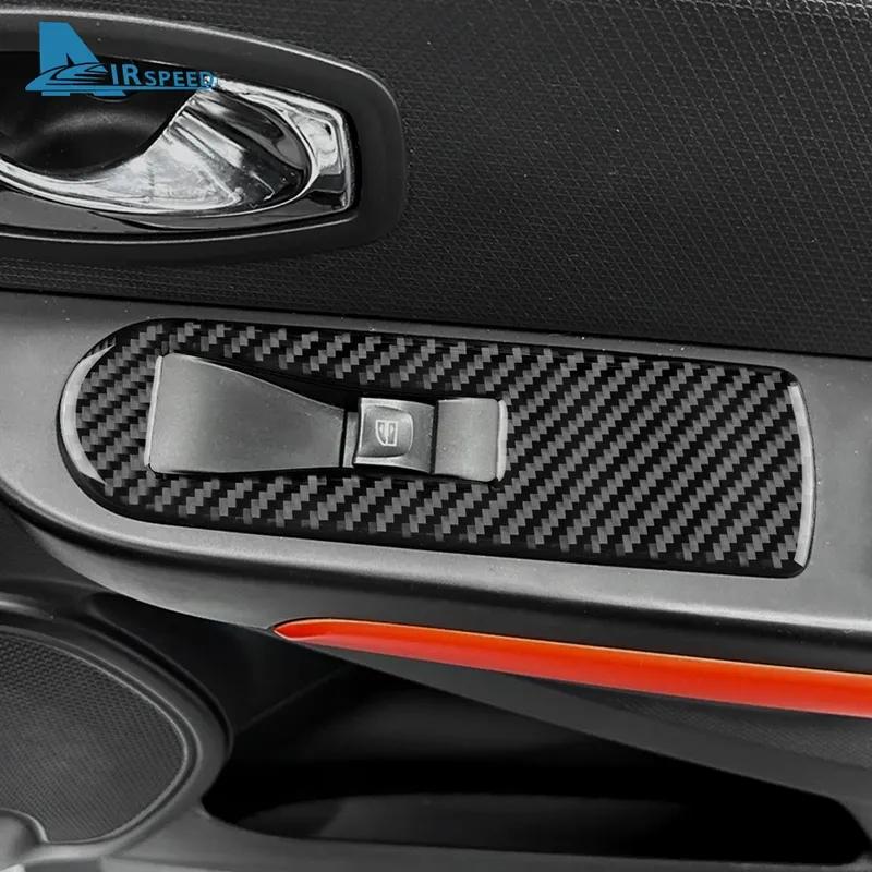 Настоящая мягкая карбоновая наклейка для Renault Clio 3 2013 2014 2015 2016 2017 2018 LHD RHD Автомобиль Кнопка переднего окна Внутренняя внешняя отделка