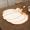 Embroidered Leaf Pumpkin Placemat Natural Cotton Linen Non-Slip Heat Resistant Table Mat for Farmhouse Style Dining Table Decor