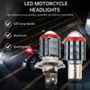 1 Piece H4 BA20D LED Motorcycle Headlight Bulb CSP Chips High Low Beam Yellow White Double Color Scooter Motorbike Fog Lights Headlamp