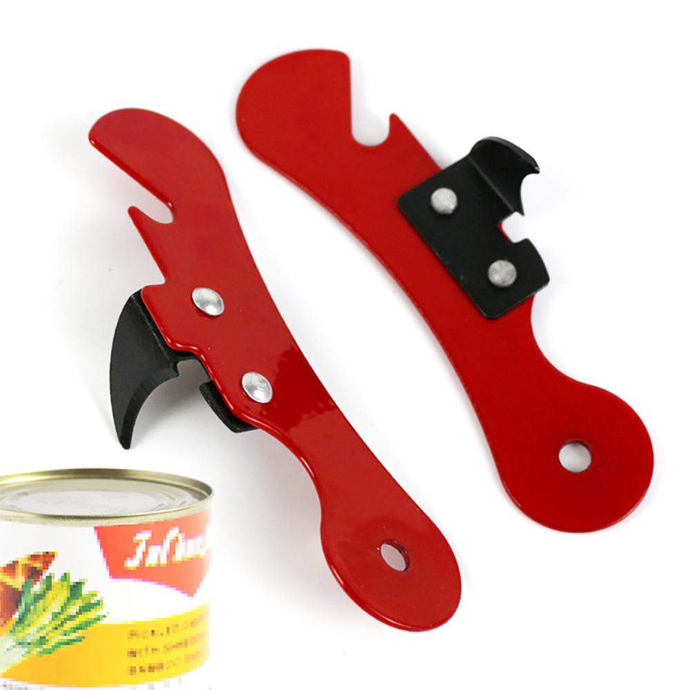 Многофункциональная открывалка для бутылок из нержавеющей стали, безопасная боковая вырезка, ручная открывалка для консервных банок, эргономичная открывалка для консервных банок, кухонные инструменты