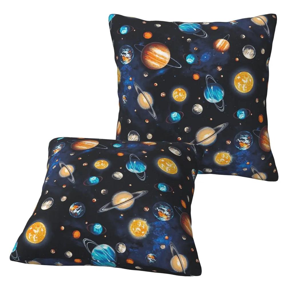 Solar System Space Planets Universe 2 Pcs Square Pillowcase Pillow Cover Cushion Zip Decorative Comfort Throw Pillow For Home