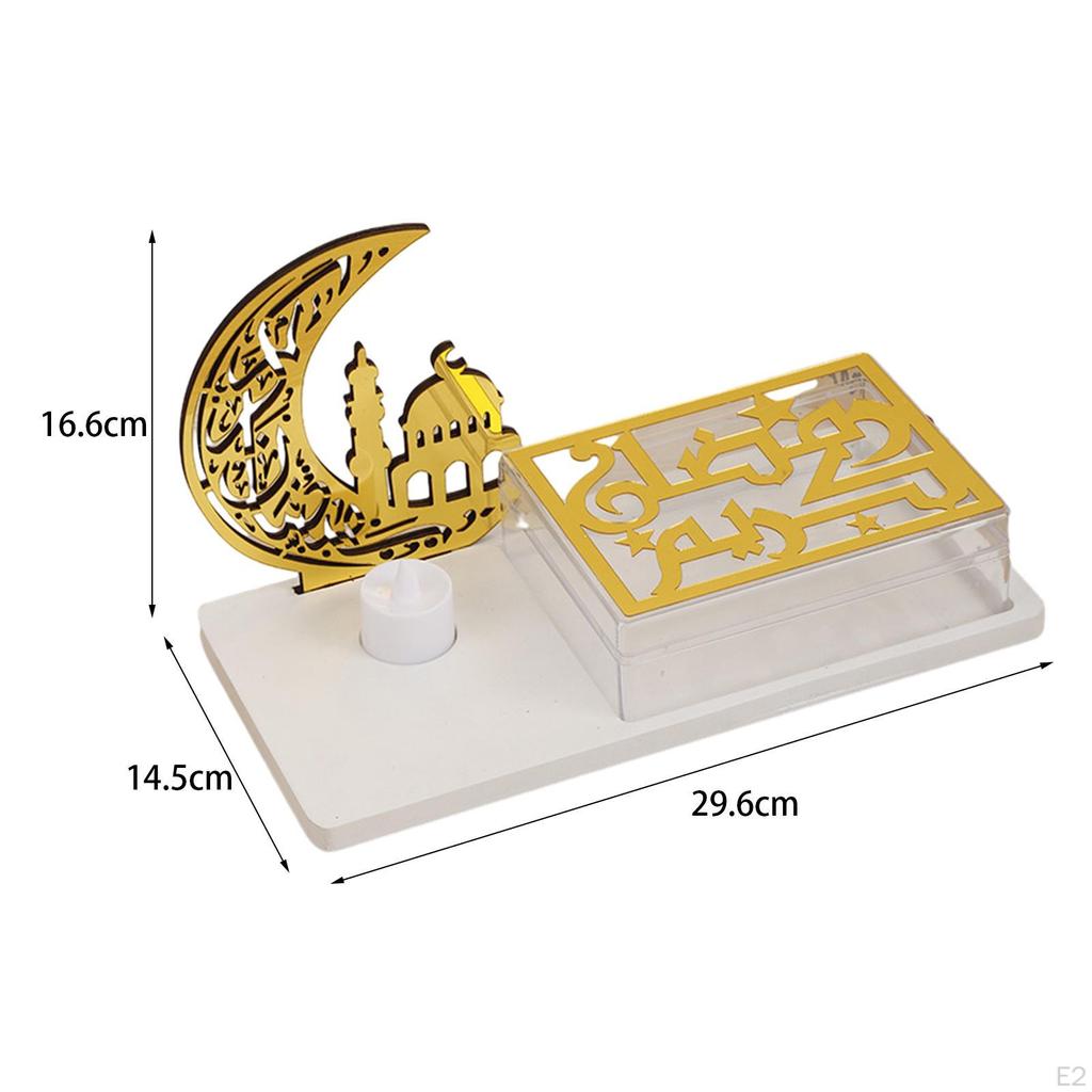 Украшение стола Рамадан, акриловый поднос с фруктами, еда, домашнее искусство, ремесло с беспламенной свечой, столешница