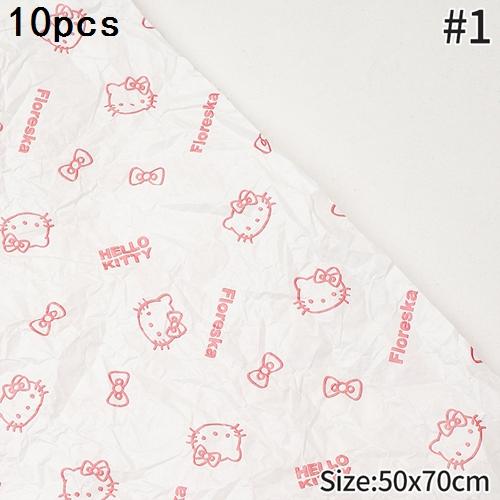 Бумажная упаковка Hello Kitty Букет цветов Упаковочная бумага Лента-лента Цветочная декоративная лента Упаковка подарков Бумажные аксессуары