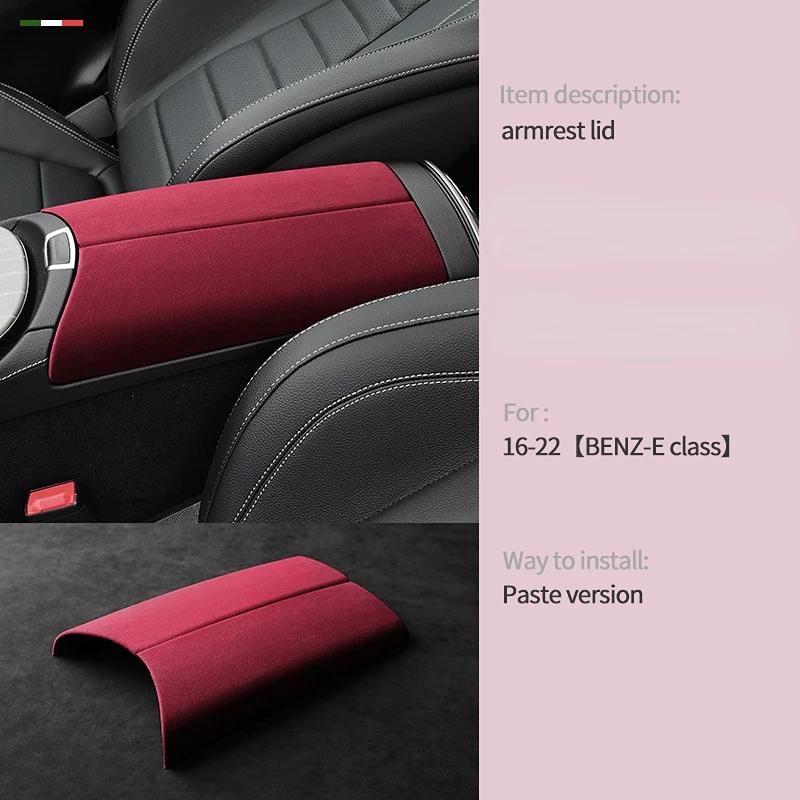 For Mercedes Benz E Class W213 S213 A238 C238 AMG E63 2016-2022 Super Suede Car Center Console Armrest Mat Interior Accessories