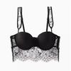 Big breasts show small underwear women's sexy pure lace lace bra thin cup soft steel ring side up support anti-drop bra