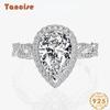 Tancise S925 Sterling Silver 8 * 12 Jewelry 7 Carat Synthetic Diamond Ring Female Master