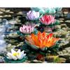 Diamond Embroidery Flowers Lotus Full Round Diamond Mosaic Cross Stitch Diamond Painting Rhinestones