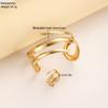 17KM Модный металлический открытый браслет и набор колец для женщин золотого и серебряного цвета, гладкие кольца-браслеты, элегантные ювелирные аксессуары