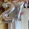 32-дюймовые золотые и серебряные шары-цифры, вечеринка по случаю дня рождения, свадьба на День святого Валентина, годовщина, украшение для новогодней вечеринки