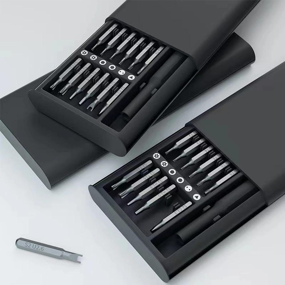 Набор отверток 25 в 1, магнитные биты Phillips Torx Hex Precision DIY, разборный мини-футляр для инструментов для умного домашнего ПК, ремонта телефона