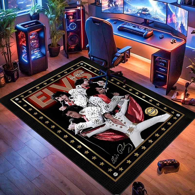 Elvis-themed rug, suitable for living room, bedroom, game room, computer room and home décor.