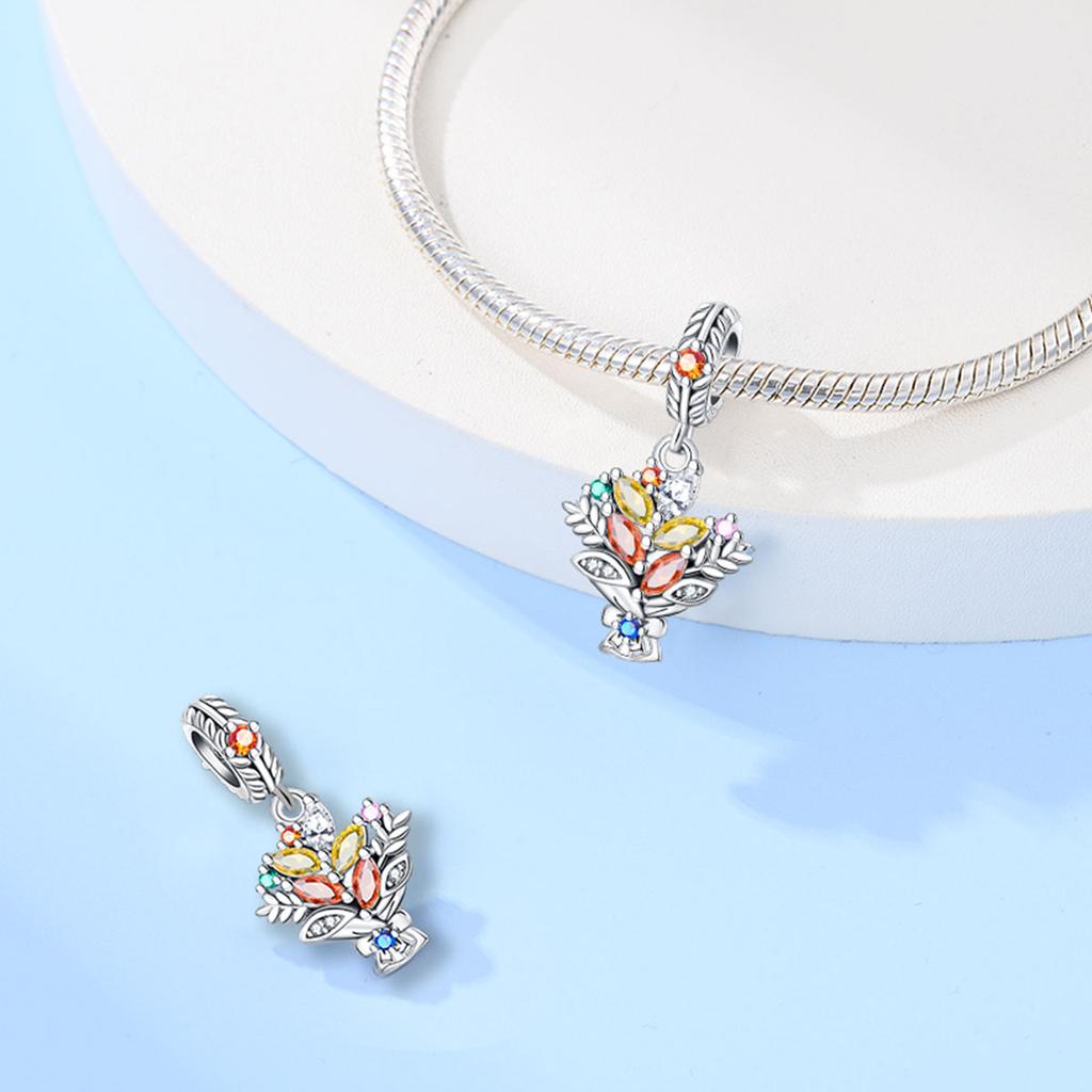 Charms Healing Yellow Sunshine Sunflower Natural Autumn Beads Fit 925 Charms Bracelet Beads Jewelry Gifts for Women