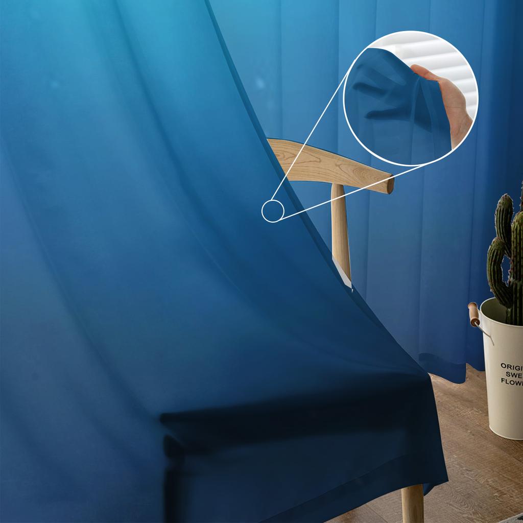 Ocean Half Water With Sunset Sky Chiffon Sheer Curtains for Living Room Bedroom Kitchen Decoration Window Voiles Tulle Curtain