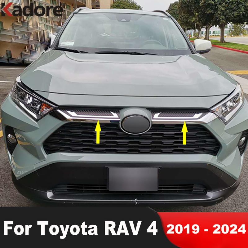 Декоративная накладка на верхнюю решетку радиатора для Toyota RAV4 RAV 4 LE XLE 2024, карбоновые молдинги для передних решеток автомобиля