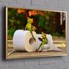 Funny Toilet Paper Bathroom Nordic Frog Posters and Prints Canvas Painting Wall Art Pictures for Washroom WC Bath Home Decor