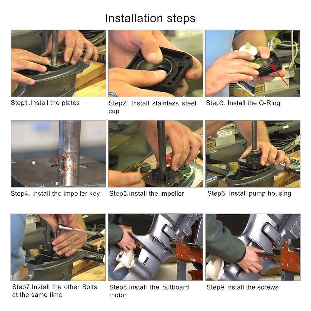 61N-W0078-11 Комплект для ремонта крыльчатки водяного насоса для Yamaha 4-тактный F25 25 л.с. 2-тактный C30 Подходит для моделей: 61N-W0078, 61N-W0078-00