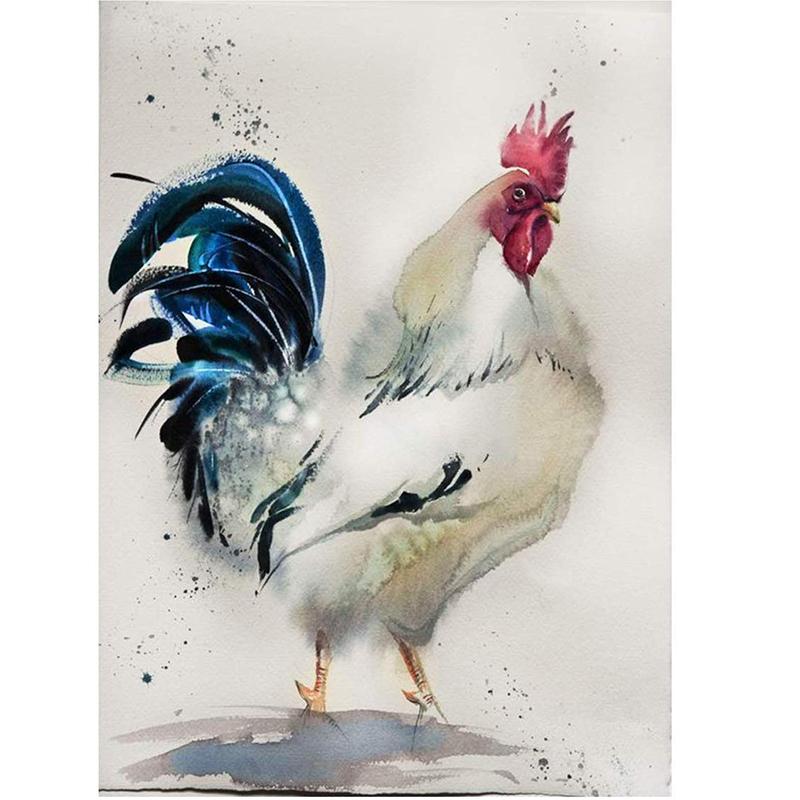 Цыплята DIY 5D алмазная живопись животное курица петух полный круглый смолы Алмазная вышивка мозаика изображение горный хрусталь домашний декор