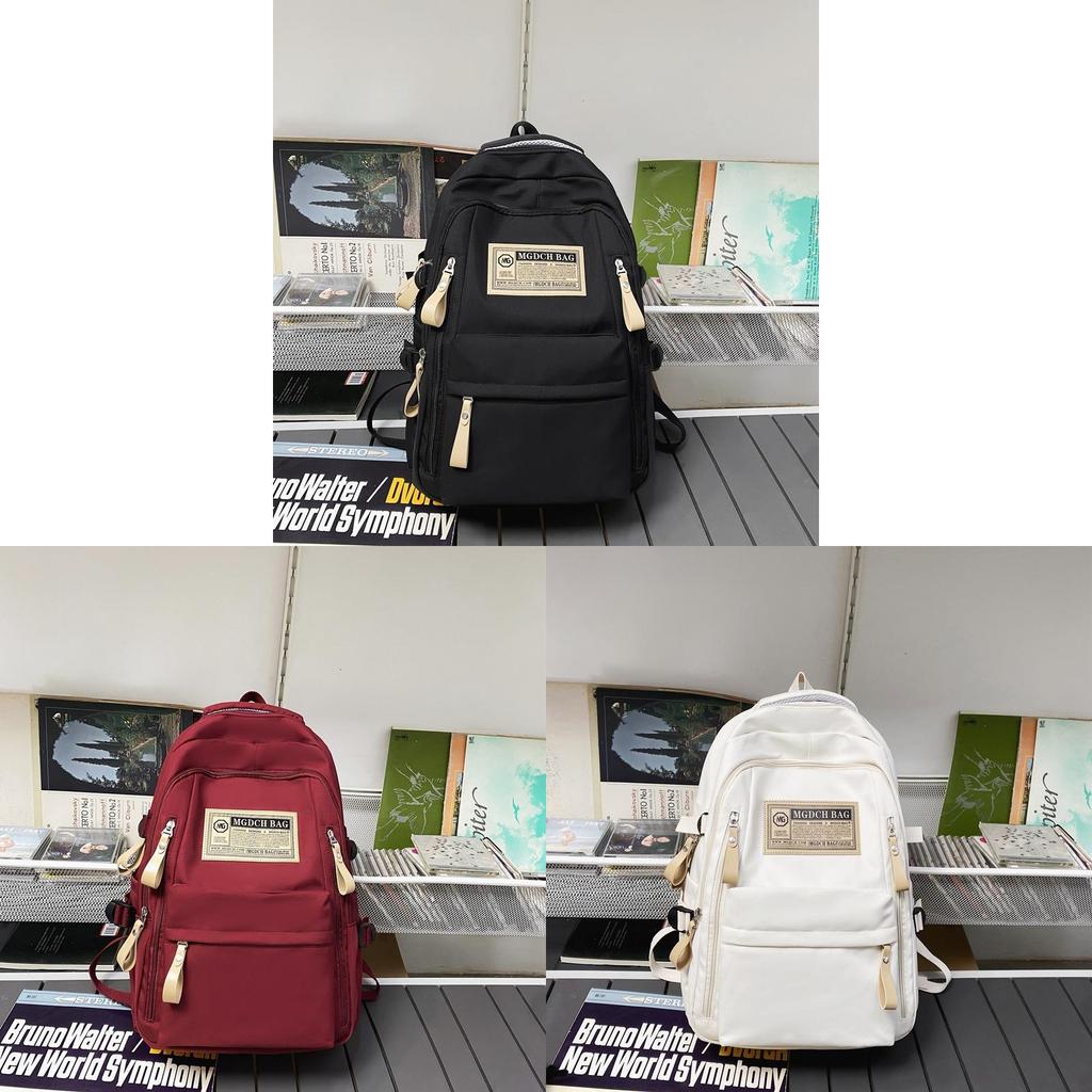 Nylon Material Anti-theft Backpack For Middle School Students Black/red/white/khaki