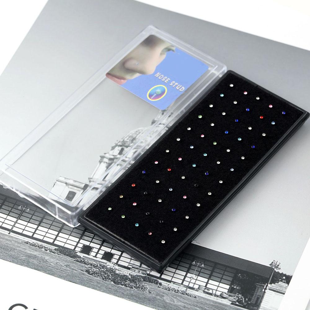 60 шт., кольца в носу, костяные шпильки, цветная булавка из нержавеющей стали, ювелирные изделия, пирсинг носа