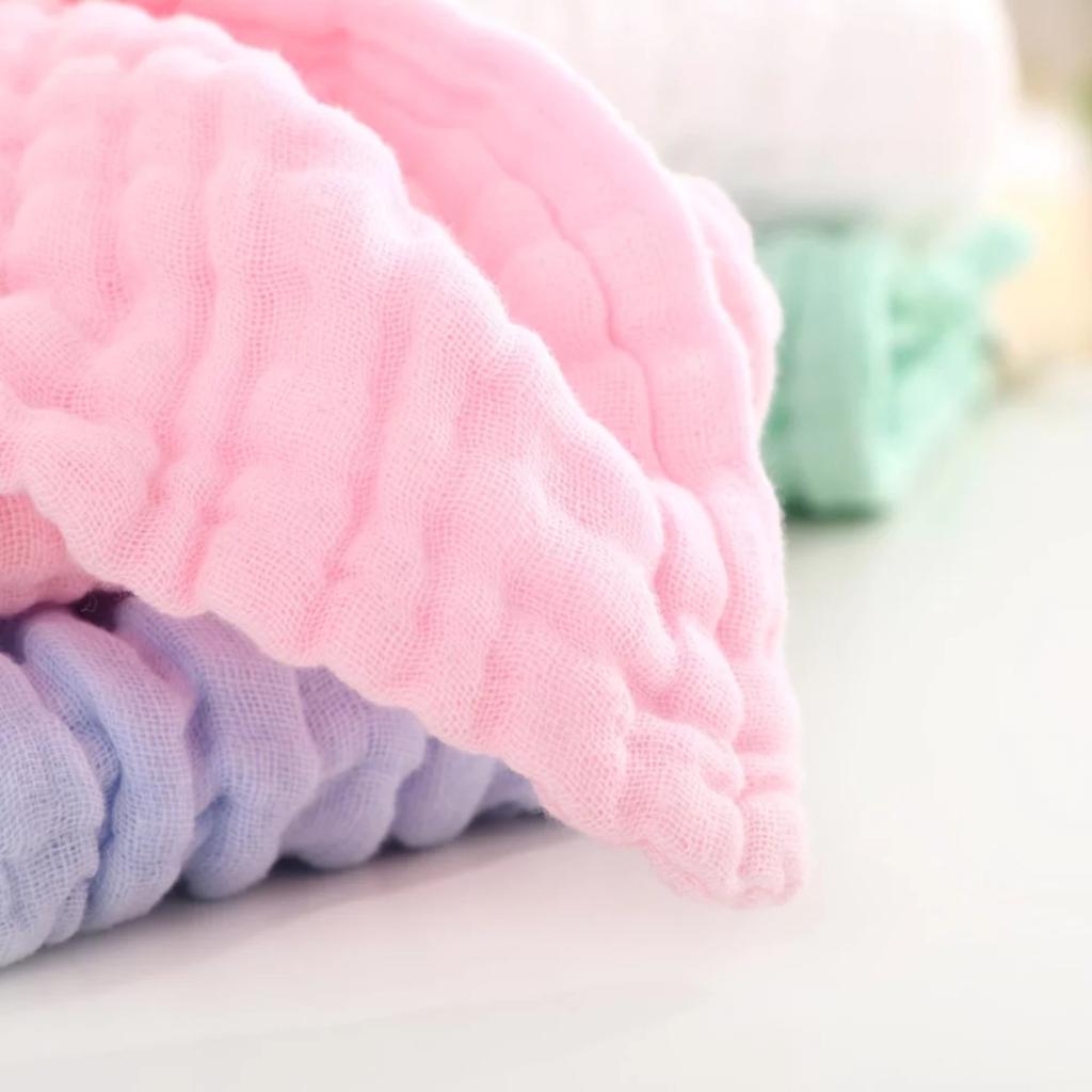 6 шт./упак. 10×20 дюймов, шестислойное детское полотенце для мытья лица, квадратное полотенце с пузырьками, мягкое впитывающее воду однотонное квадратное полотенце, детский нагрудник