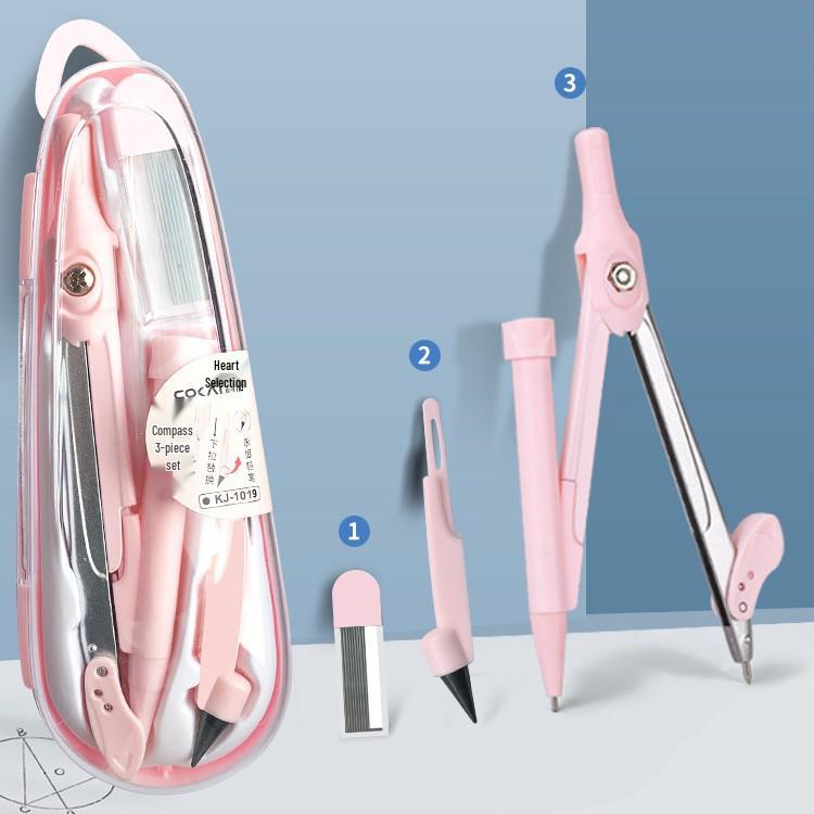 Набор геометрии из 9 предметов для школы: Компас, Транспортир, Линейка, Угольник и другое