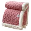 Winter Thickened Blanket Double-sided Fluff Plush Double-layer 3D Jacquard Solid Color Office