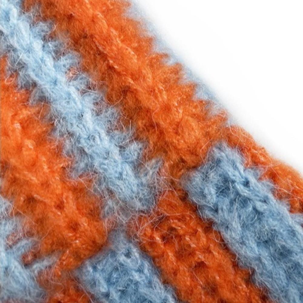 Полосатая вязаная шапка, защита от холода, шапка-пуловер, модная теплая шапка, осень-зима