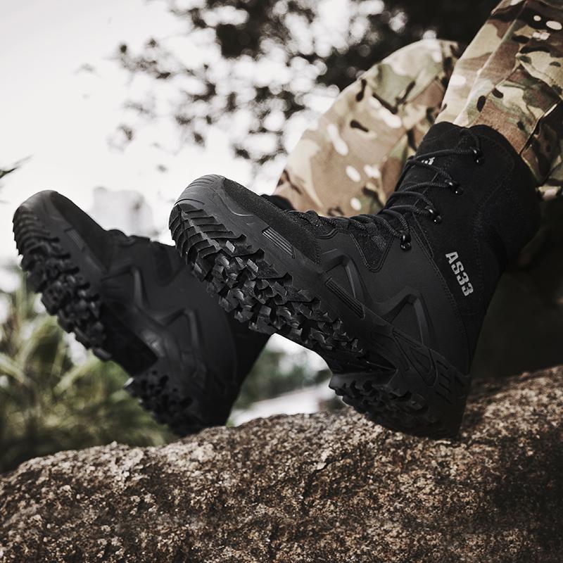 Мужские непромокаемые походные ботинки, прочные уличные ботинки, высокие ботинки в стиле милитари, уличные альпинистские ботинки, ботинки для пустыни, большие размеры