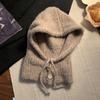 Solid Color Knitted Pullover Hat Plush Windproof Cap Korean Women Winter Balaclava  Outdoor