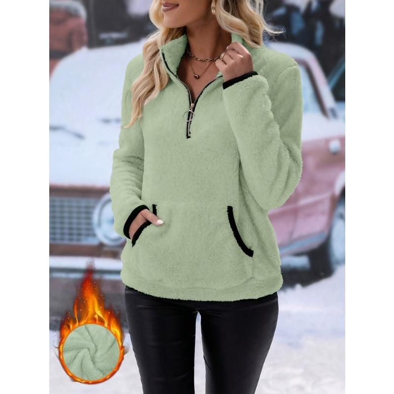 Women's Half Zipper Plush Sweatshirt