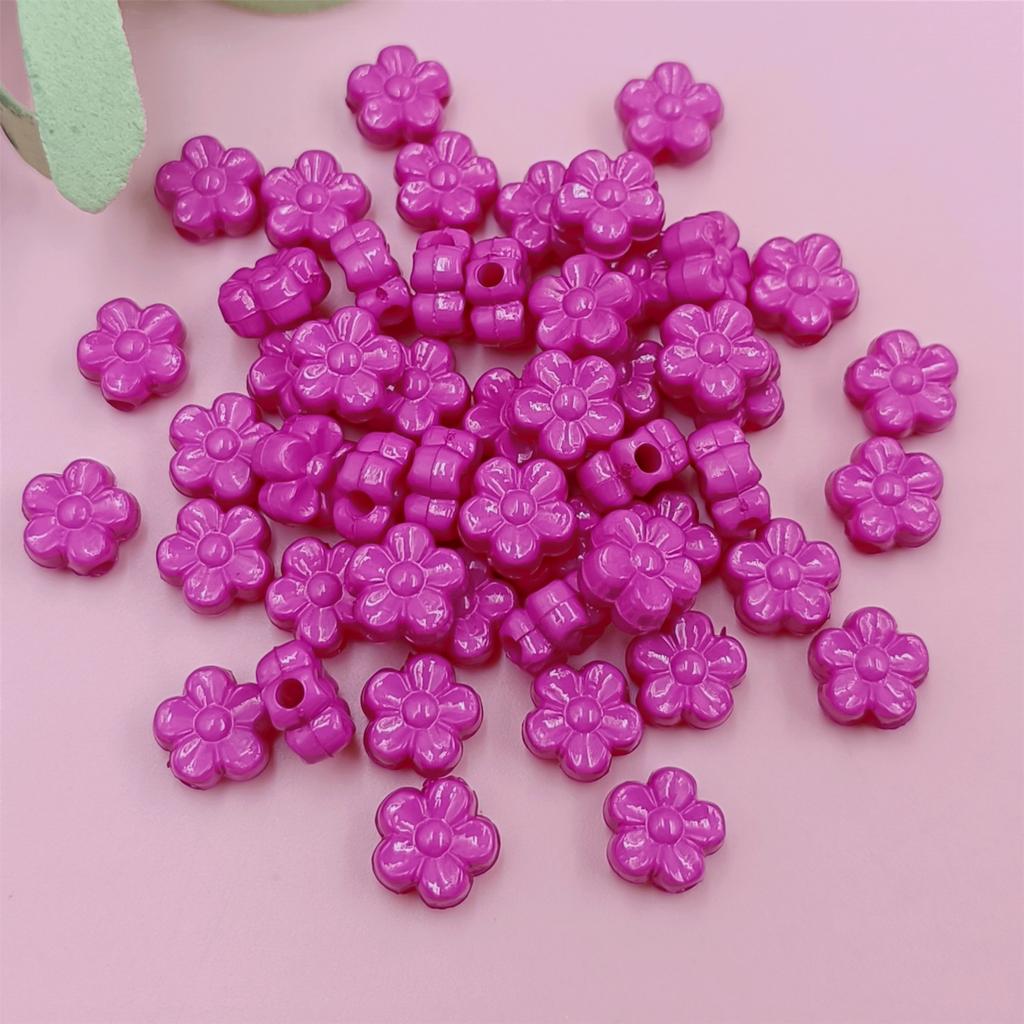 100 шт. 9 мм акриловые свободные бусины сплошной цвет DIY ювелирные аксессуары форма цветка ярких цветов ожерелье браслет кулон