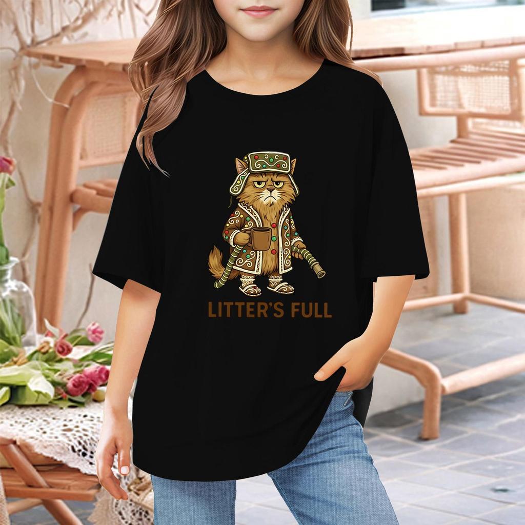 Toddler Girl Boy T-Shirts Kids Top Boys And Girls Printed Short Sleeved T-shirt 1-12Y