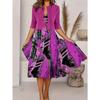 Женское принтованное платье кардиган галстук летнее элегантное длинное платье костюм